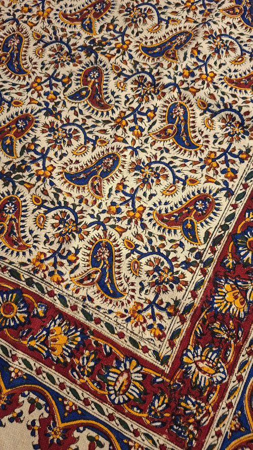 Handmade Tablecloth, Grape pattern Ghalamkar 100x140 cm