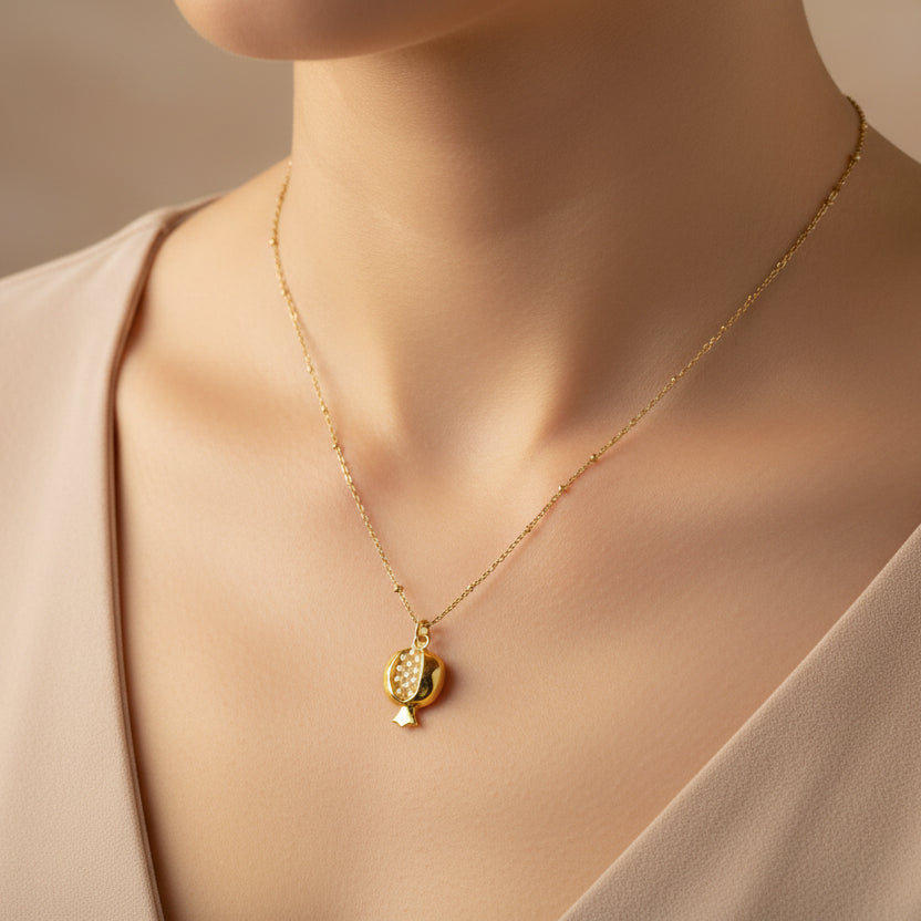 Goldish Pomegranate Necklace - Yalda Concept Store Persan