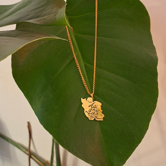 Freedom Persian Map Necklace - Yalda Concept Store Persan