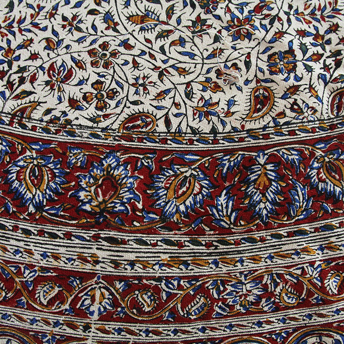 Round Red Ghalamkar, Handmade Tablecloth 150x150 cm