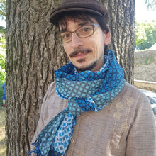 Load image into Gallery viewer, 100% Cotton Blue Scarf - Yalda Concept Store Persan
