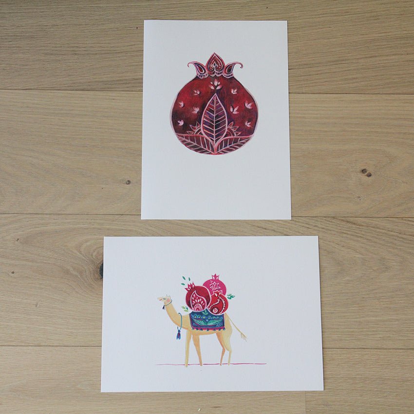 2 Illustrations of Pomegranate - Yalda Concept Store Persan