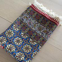 Load image into Gallery viewer, Handmade Tablecloth, Blue Motifs Ghalamkar 200x150 cm
