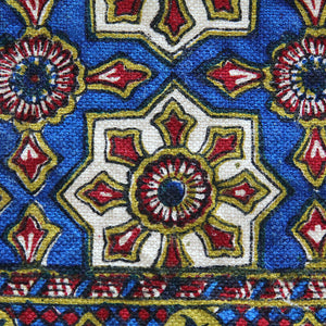 Handmade Tablecloth, Blue Motifs Ghalamkar 200x150 cm