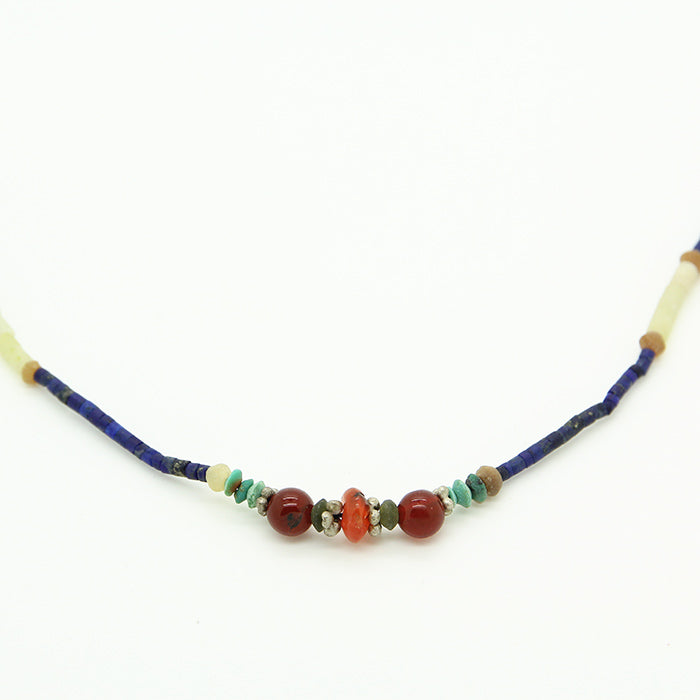 Lapis Lazuli and Agat Afghan Vintage Necklace