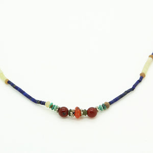 Lapis Lazuli and Agat Afghan Vintage Necklace