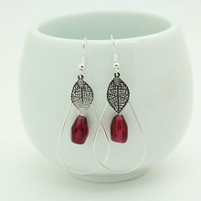 Load image into Gallery viewer, Pomegranate Earrings ,Drop &amp; Glass Seeds
