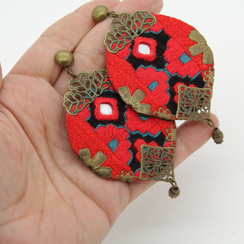 Handmade Embroidered Earrings, Persian jewelry, Persian earrings