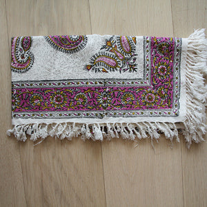 Pink Ghalamkar, Handmade Tablecloth 80x80 cm