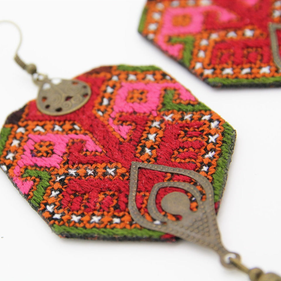 Embroidered Elegance Earrings