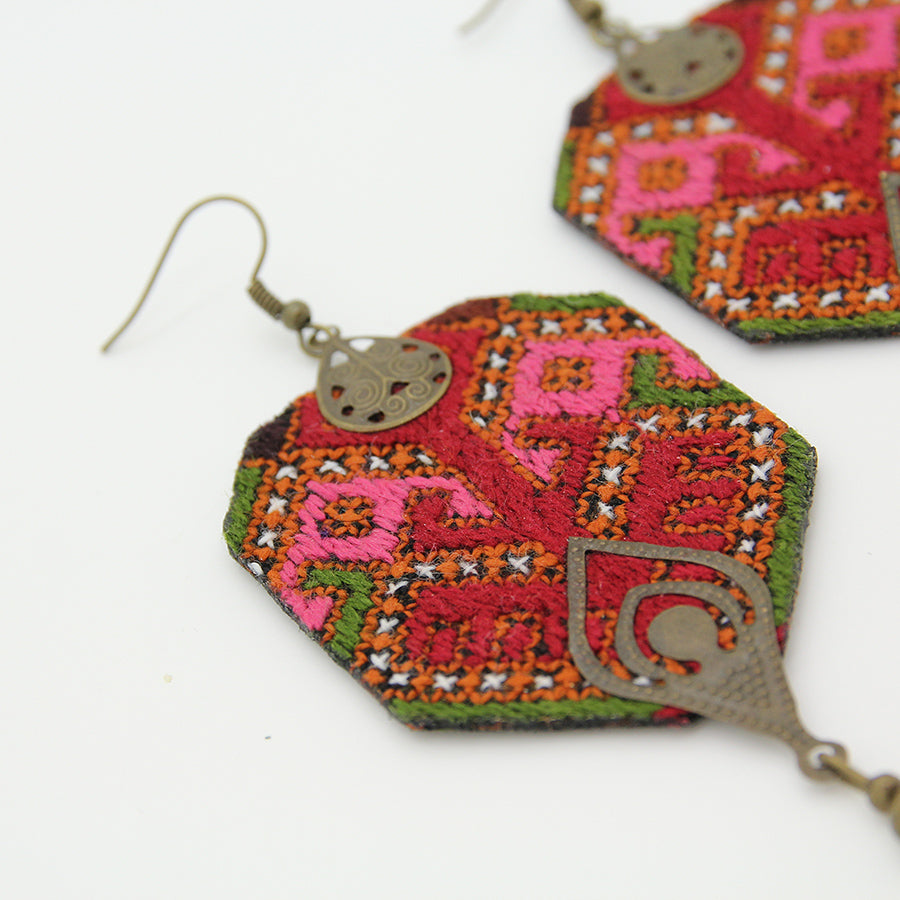 Embroidered Elegance Earrings