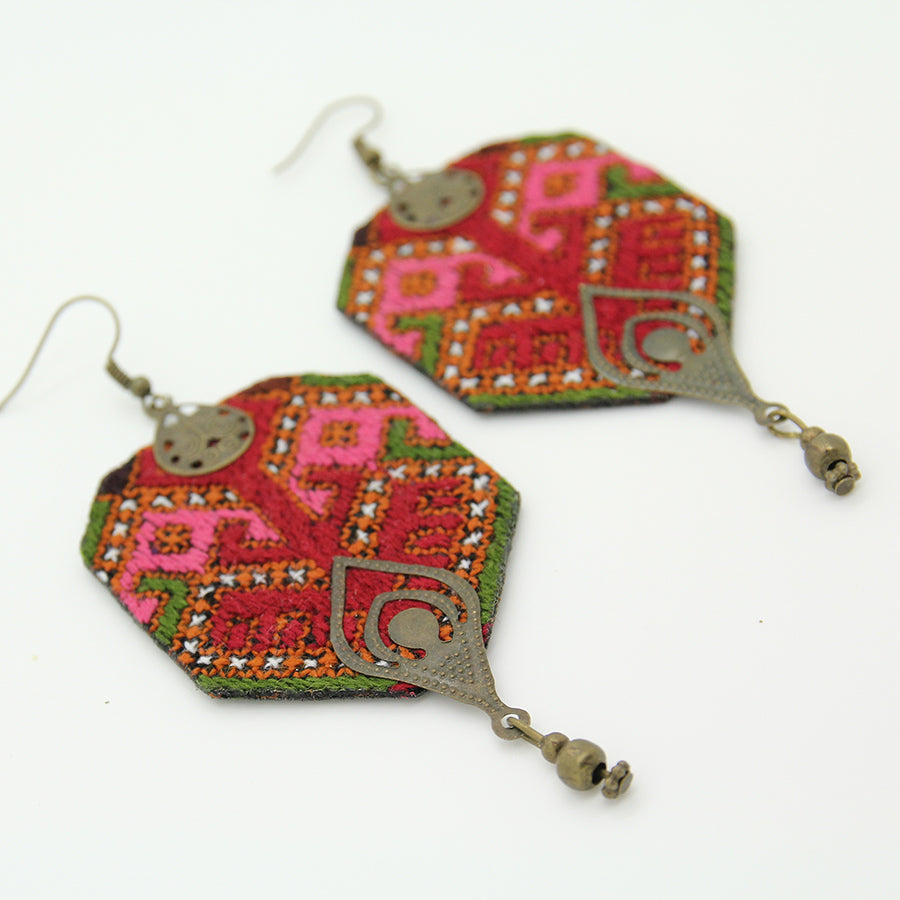 Embroidered Elegance Earrings