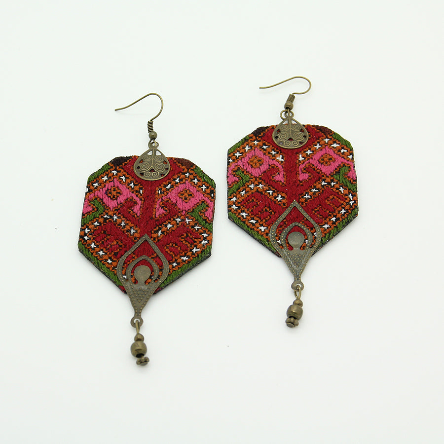 Embroidered Elegance Earrings