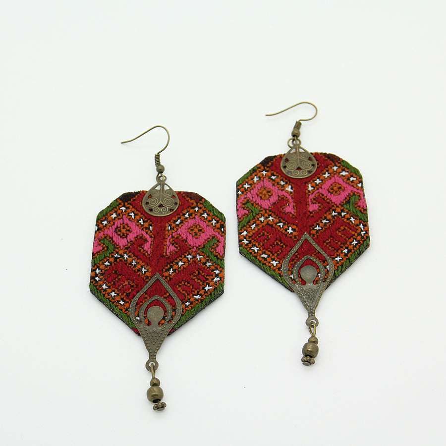 Embroidered Elegance Earrings