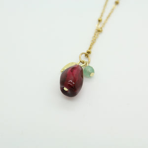 necklace, Pomegranate glass seed, Pomegranate glass, Pomegranate gift
