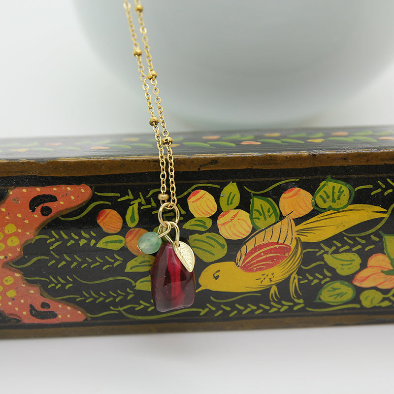 Pomegranate and Aventurine Necklace