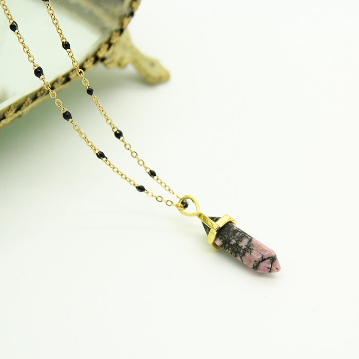 Rhodonite Stone Point Necklace