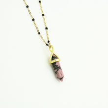 Load image into Gallery viewer, Rhodonite Stone Point Necklace
