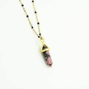 Rhodonite Stone Point Necklace