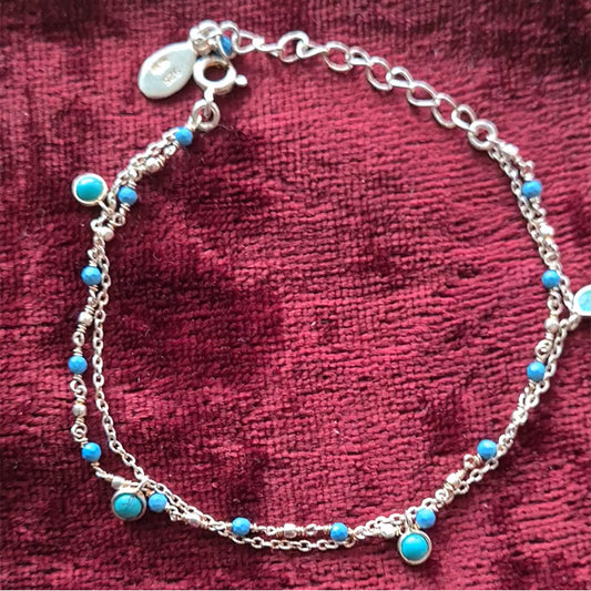 Sterling Silver 925 and Turquoise Stones Bracelet