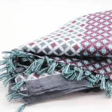 Load image into Gallery viewer, Anoush 100% Cotton Gray and Bordeau Scarf - Yalda Concept Store Persan

