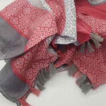 Load image into Gallery viewer, Anoush 100% Cotton Red and Gray Scarf - Yalda Concept Store Persan
