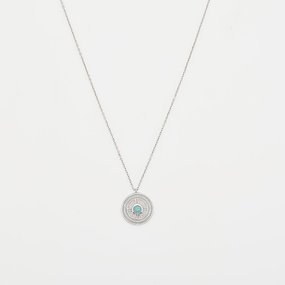 Aqua chalcedony Silver Necklace - Yalda Concept Store Persan