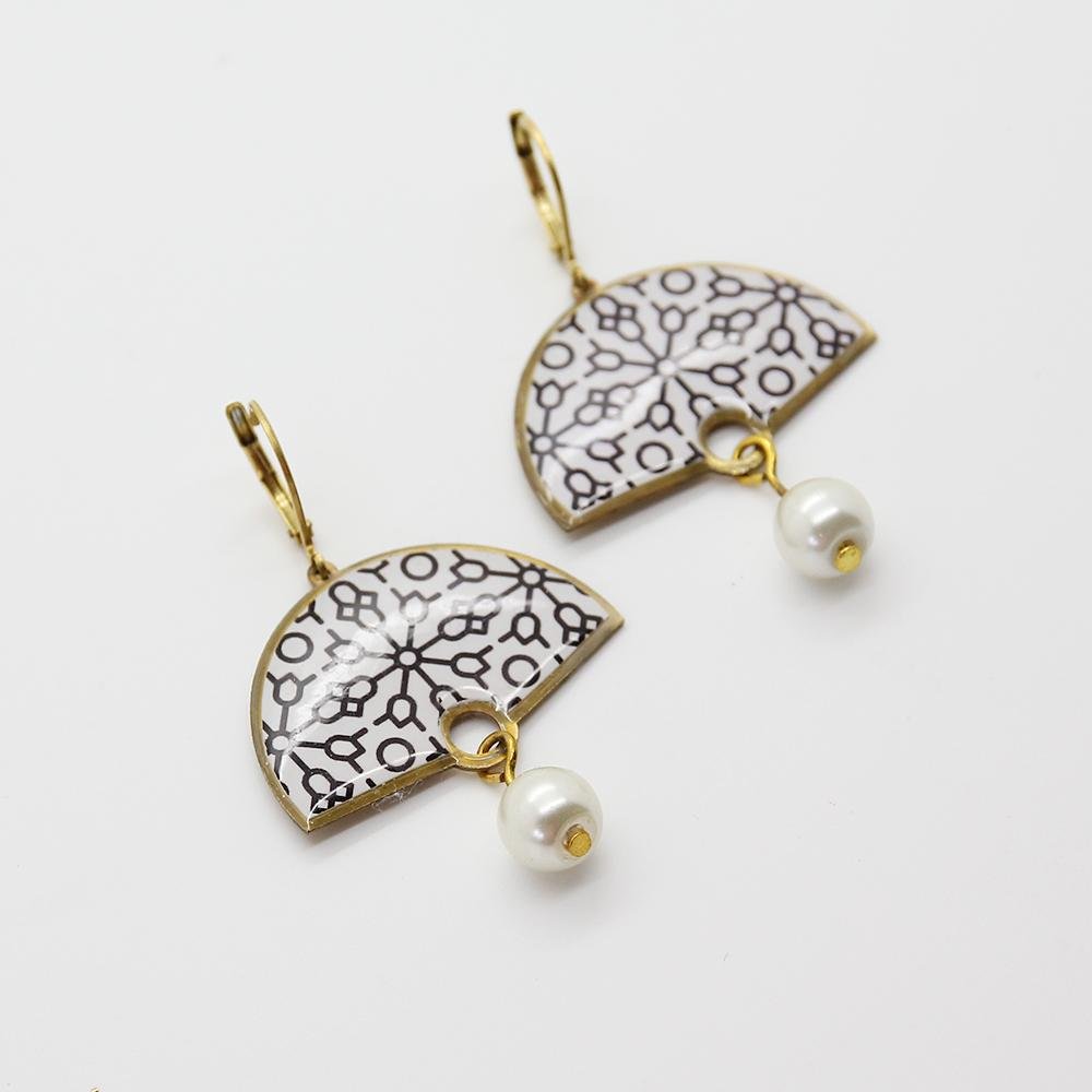 Delicate Patterns Earrings, Rose Flowers - Yalda Concept Store Persan,Yalda earrings, bijoux persan, persian earrings, Qajar motifs, Qajar ejwelry