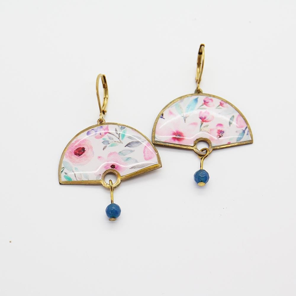 Delicate Patterns Earrings, Rose Flowers - Yalda Concept Store Persan