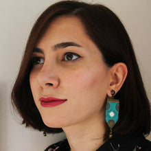 Load image into Gallery viewer, Handmade Embroidered Earrings, Blue Earrings - Yalda Concept Store Persan
