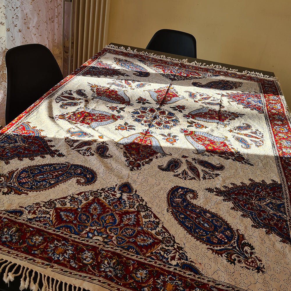 Handmade Tablecloth, Little Motifs Ghalamkar 100x150 cm - Yalda Concept Store Persan