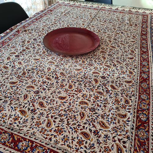 Handmade Tablecloth, Little Motifs Ghalamkar 200x140 cm - Yalda Concept Store Persan