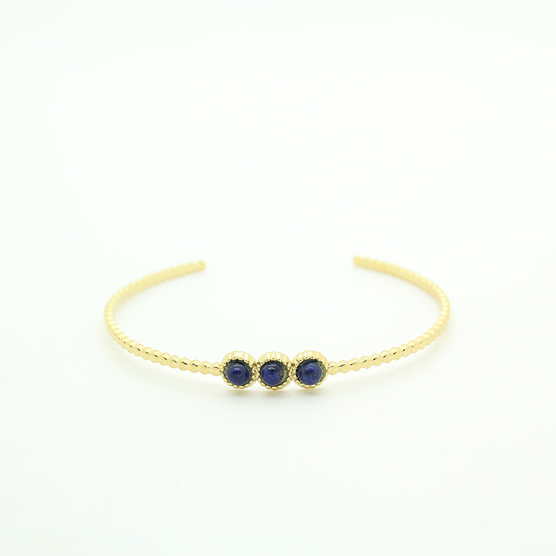 Black Onyx Jonc Bracelet, Stainless steel