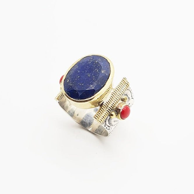 Lapis Lazuli Stone, Sterling Silver Ring - Yalda Concept Store Persan