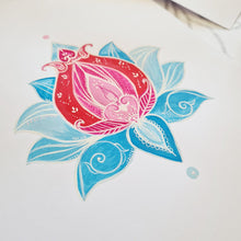 Load image into Gallery viewer, Lotus &amp; Pomegranate, Illustration by Roshanak Ostad - Yalda Concept Store Persan
