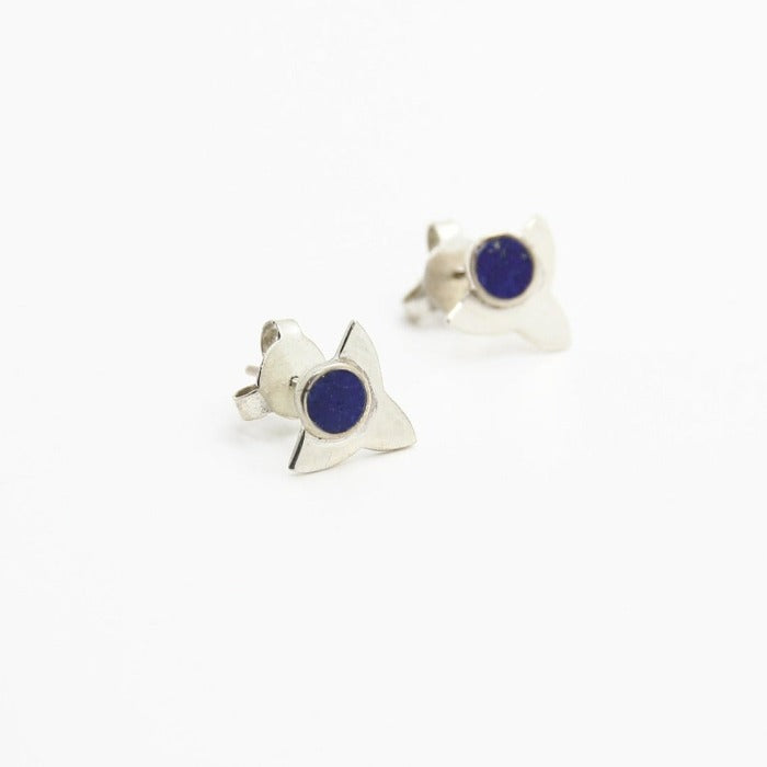 Noqra Lapis Lazuli Silver Earrings - Yalda Concept Store Persan