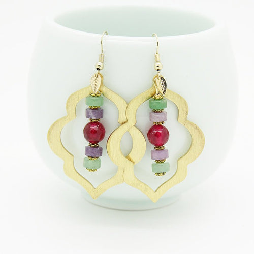 Oriental Colorful stones Earrings - Yalda Concept Store Persan