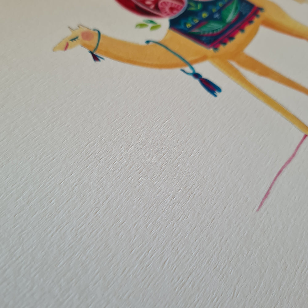 Persian Camel, Pomegranate Illustration, Pomegranate Wall art, Pomegranate Art Print