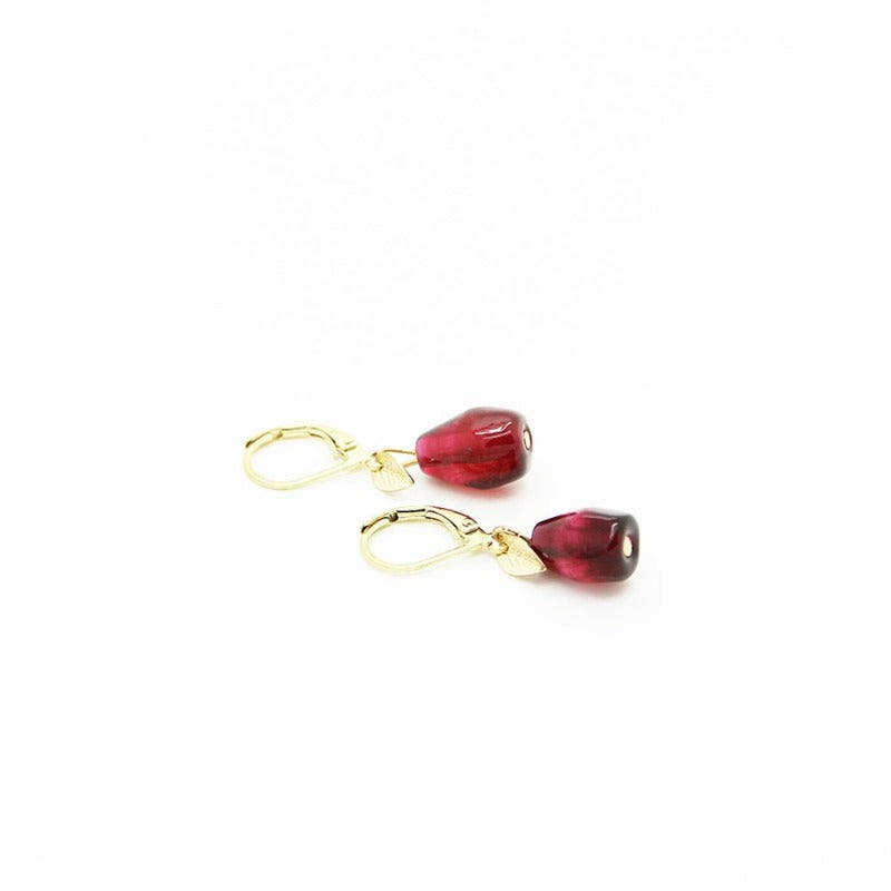 Glass Pomegranate buy Earrings with blossoms