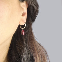 Load image into Gallery viewer, Pomegranate Hoop Earrings, Single Glass Seeds - Yalda Concept Store Persan
