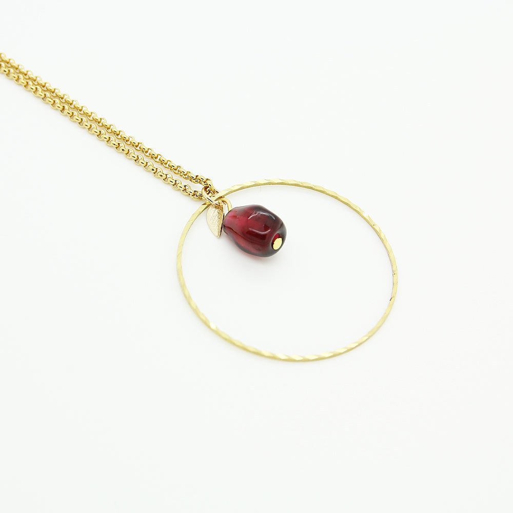 Pomegranate Necklace, Single Seed - Yalda Concept Store Persan