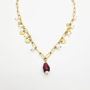 Pomegranate & Pearls Necklace - Yalda Concept Store Persan