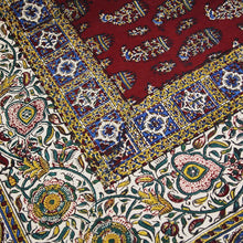 Load image into Gallery viewer, Red Ghalamkar, Handmade Tablecloth100x100 cm - Yalda Concept Store Persan
