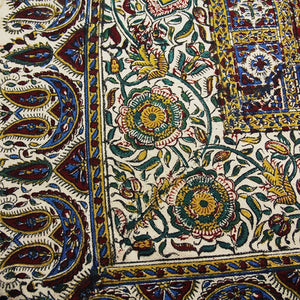 Red Ghalamkar, Handmade Tablecloth100x100 cm - Yalda Concept Store Persan