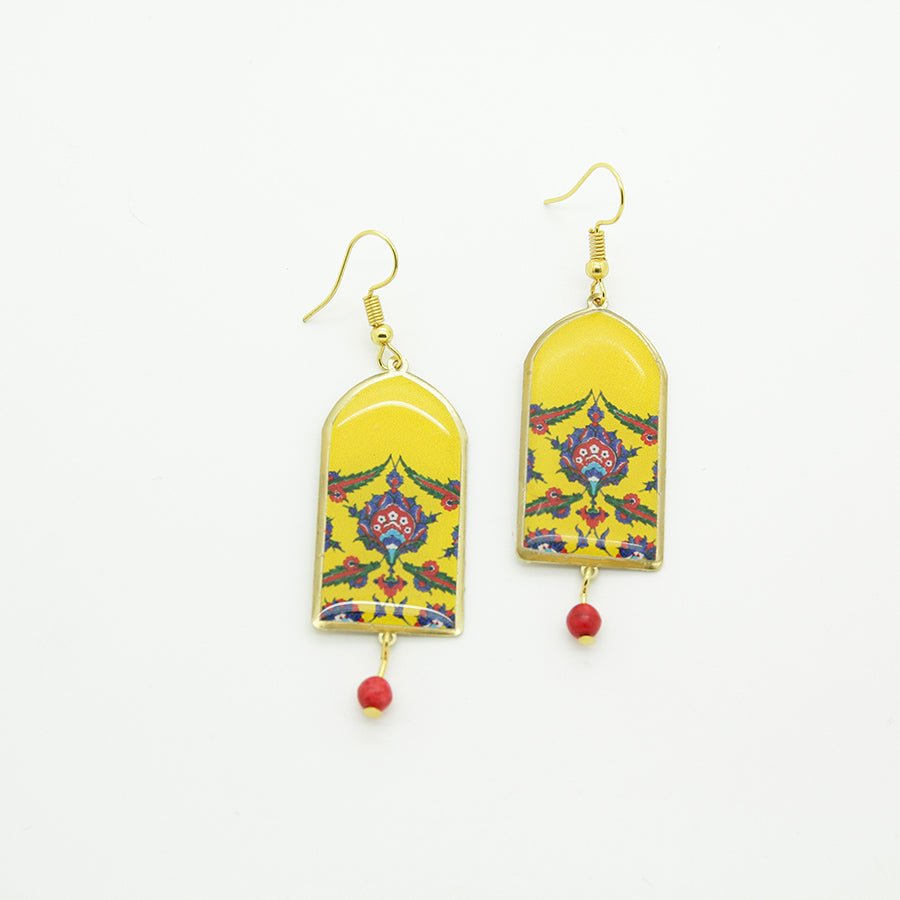 Shiraz Yellow Earrings - Yalda Concept Store Persan