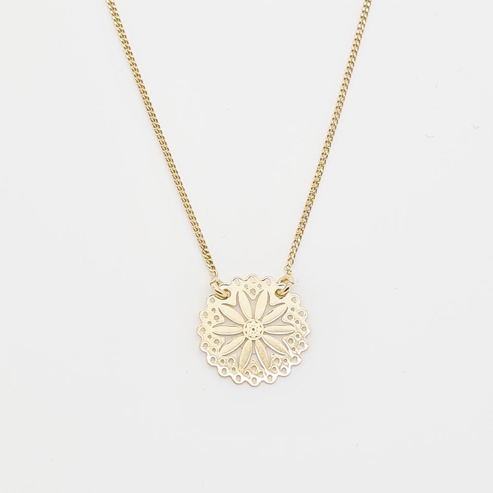 Silver Gold plated Flower Necklace - Yalda Concept Store Persan