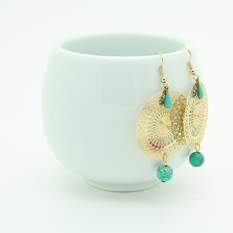 Turquoise Oriental Earrings - Yalda Concept Store Persan