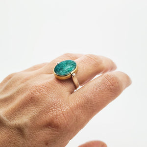 Two Sides Silver Ring with Red & Green Silimanite - Yalda Concept Store Persan