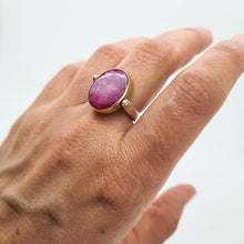 Load image into Gallery viewer, Two Sides Silver Ring with Red &amp; Green Silimanite - Yalda Concept Store Persan
